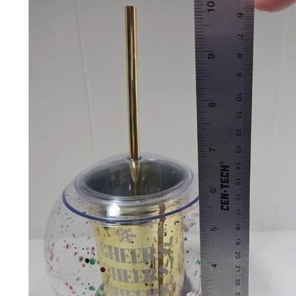 Packed Party Gold and White Cheers Tumbler